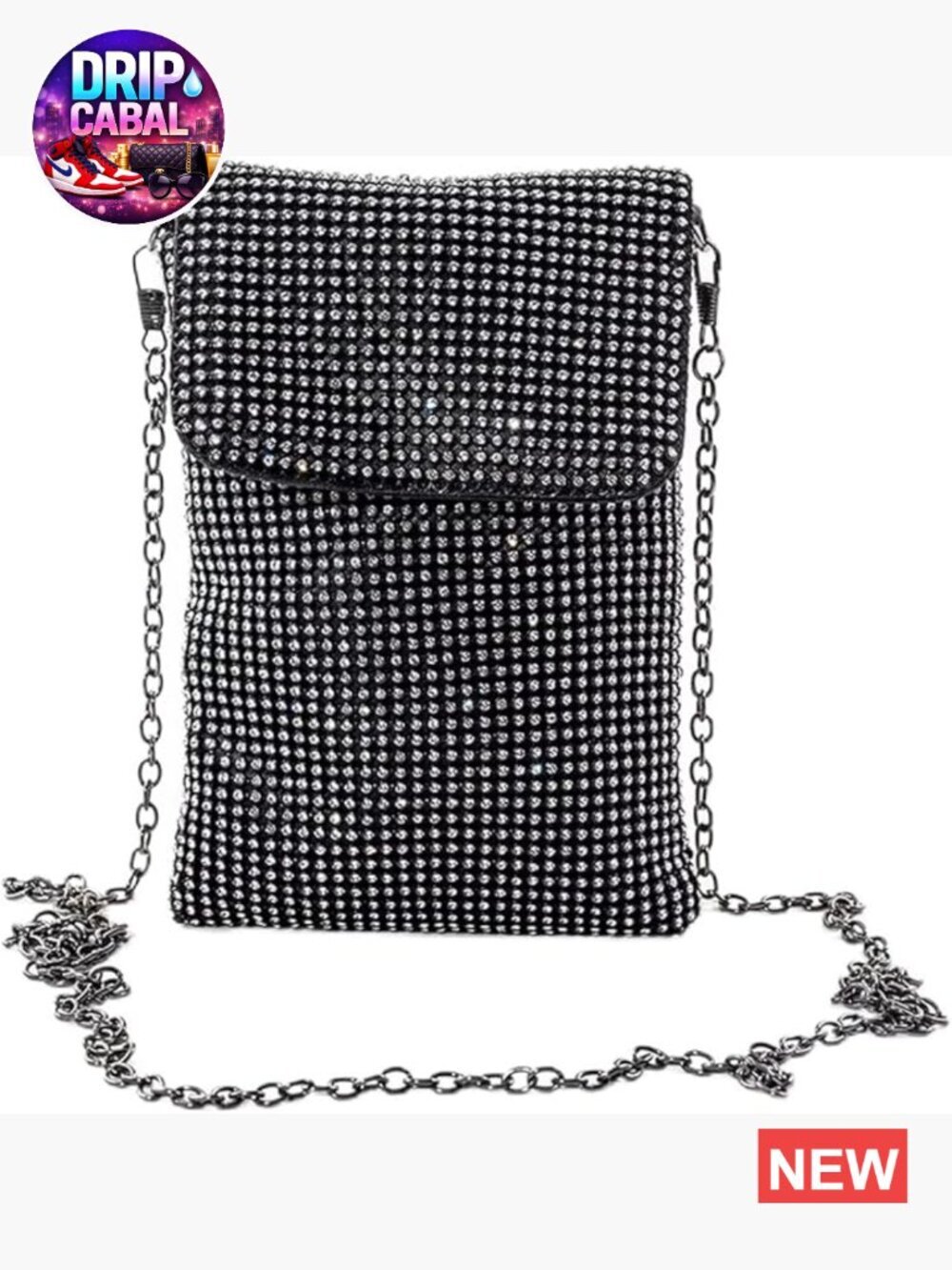 Glitter Rhinestone Crossbody Evening Bag Small Sparkly Handbag